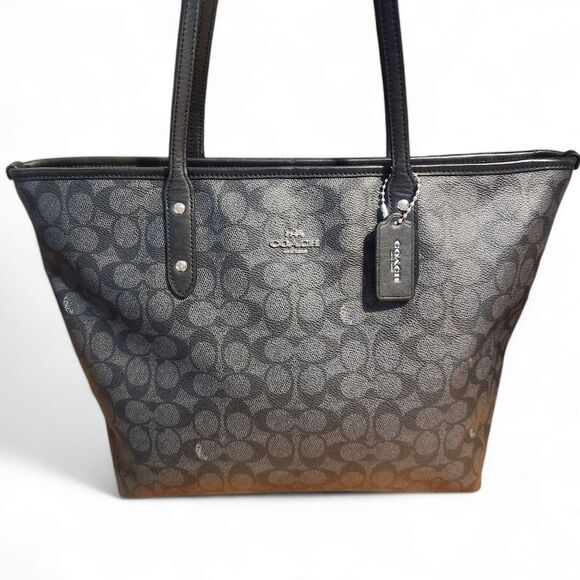 Coach City Zip Tote Signature printed leather. - Picture 2 of 13